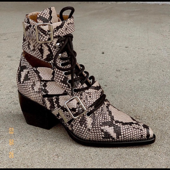 Chloe Snakeskin Reilly Boots - Picture 1 of 5